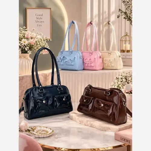 کیف دستی و جیبی زنانه مدل پاپیونی مارون سایز 25 در 15 رنگبندی متنوع