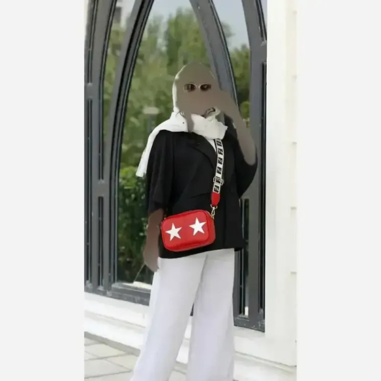 کیف زنانه ترند مدل دبل استار به همراه کیف هندزفری رنگ بندی متنوع سایز 20 در 13