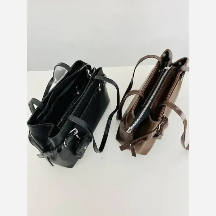کیف زنانه جادار جنس شرانگ رنگ کرم نسکافه ای شکلاتی مشکی سایز 30 در 20